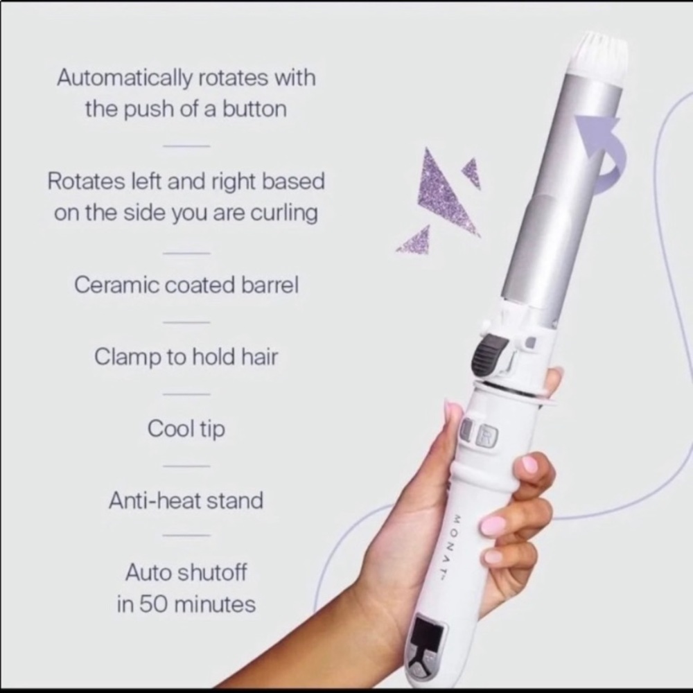 MONAT 1.25” perfect waves rotating curling iron